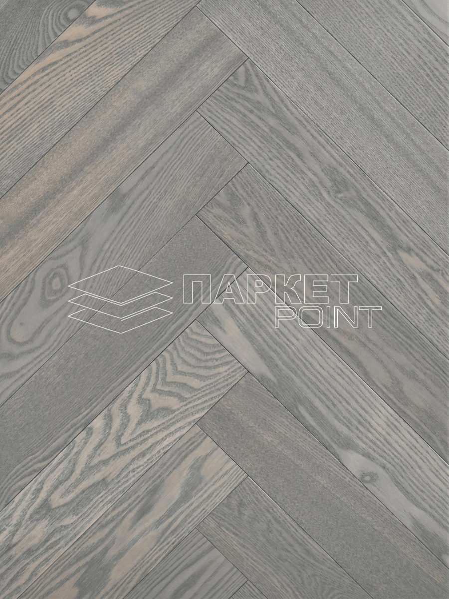 Инженерная доска Wood Bee Herringbone Ясень Фог/Fog