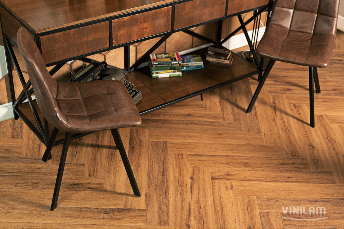 Виниловый пол Vinilam Parquet Herringbone IS11210 Паркет Де Вилль